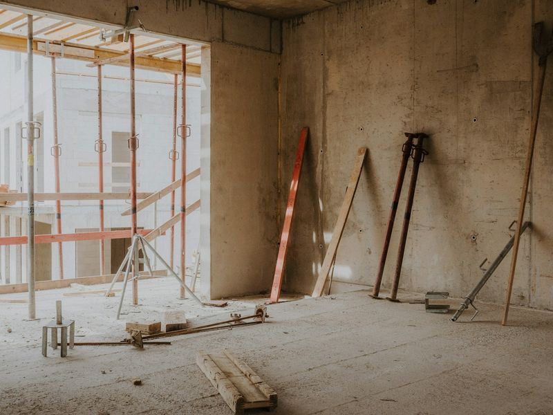 Pièce en fin de chantier, prête pour la mesure